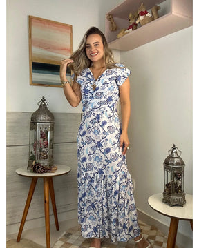 Conjunto Viscose Ornamental Celeste + Azul Celeste